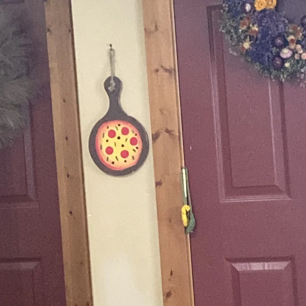 Rustic Pizza Paddle Wall Art - Brown, Yellow & Red